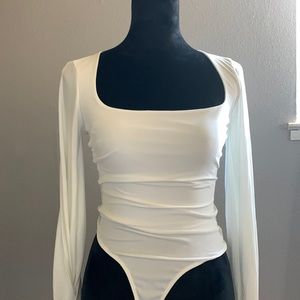 White Long Sleeve Bodysuit